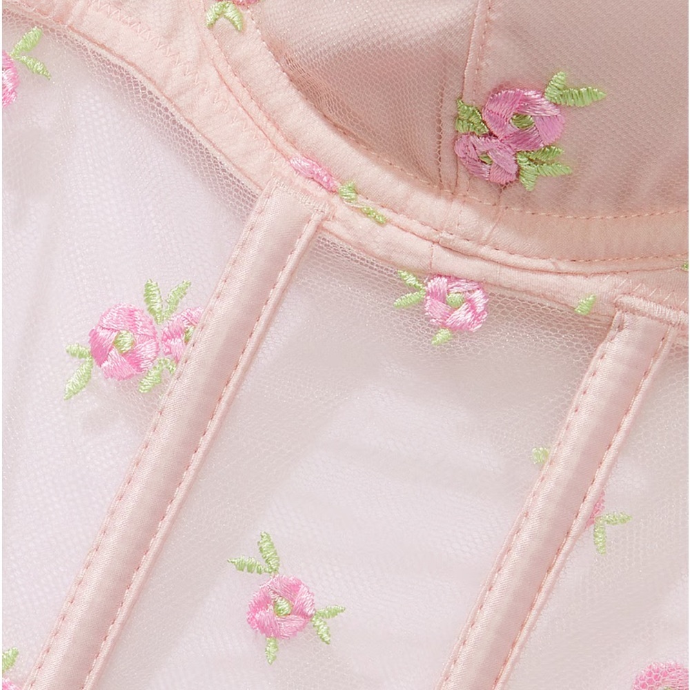 New DREAM ANGELS
Rosebud Embroidery Unlined Strapless Plunge-Back Corset Top - Picture 3 of 6